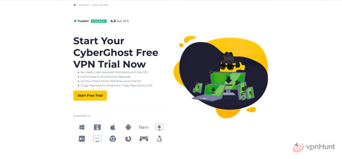cyberghost free trial