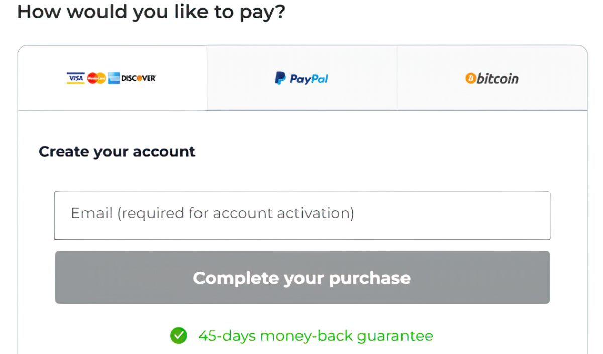 cyberghost payment methods