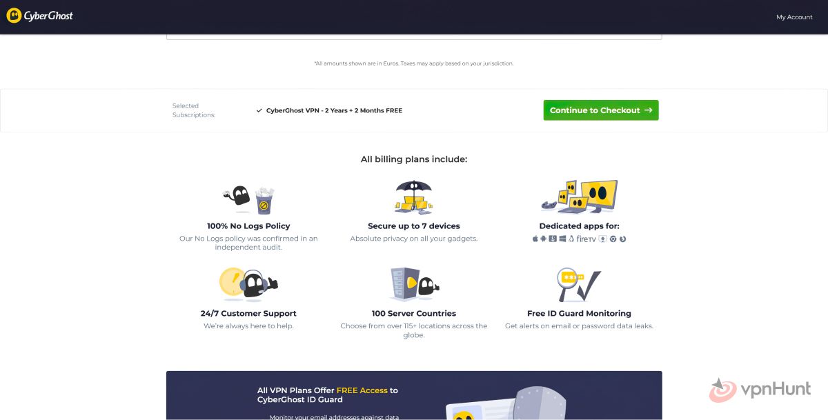 cyberghost vpn pricing