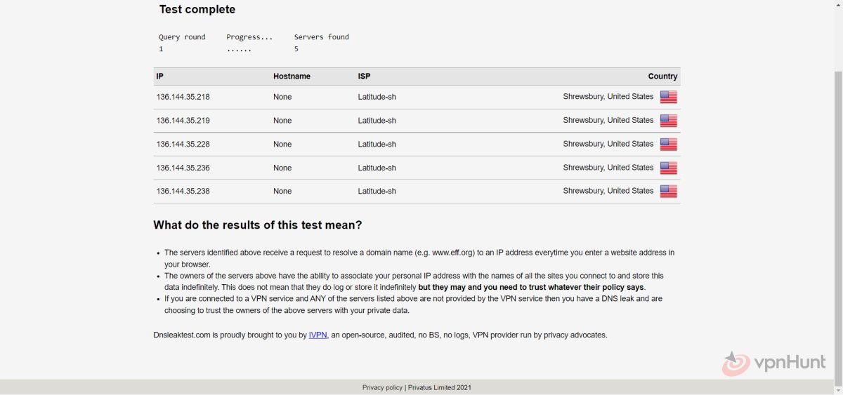 dns leak test website