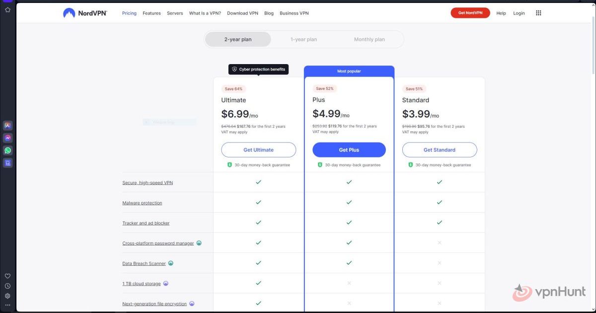 NordVPN pricing plans