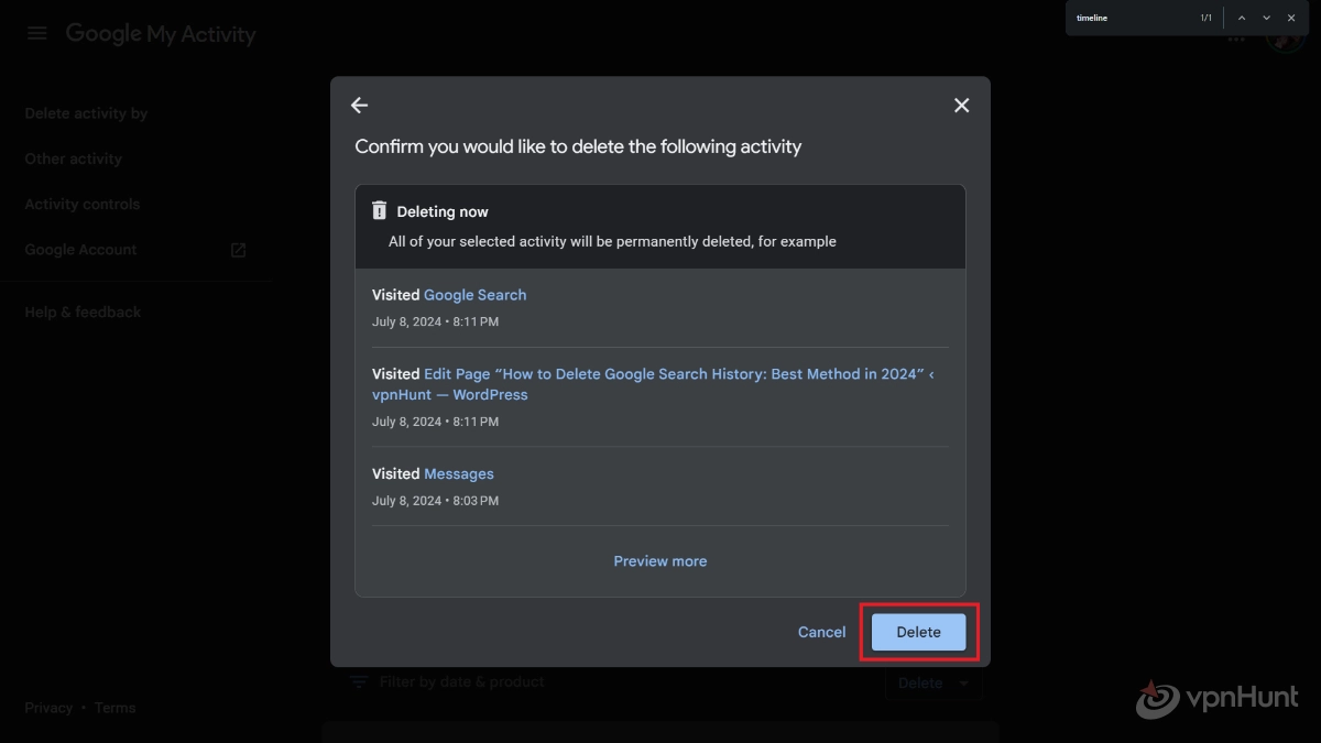 how to delete google search history on chromebook