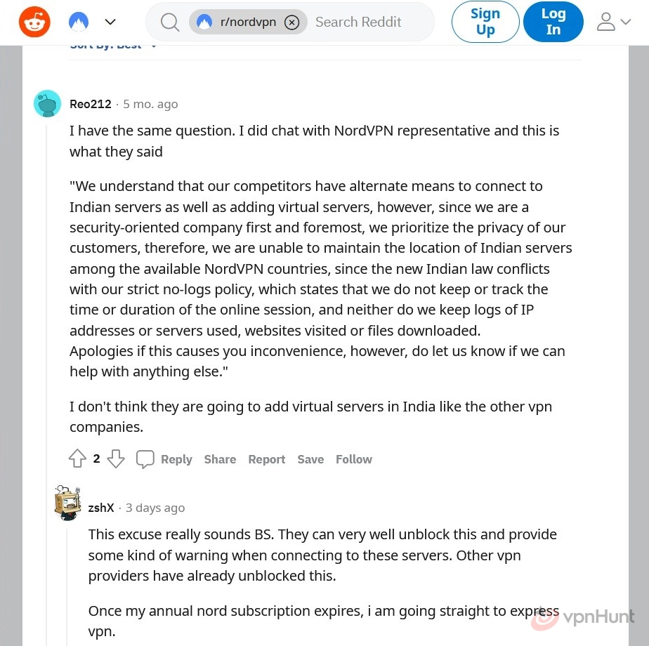 nordvpn review reddit
