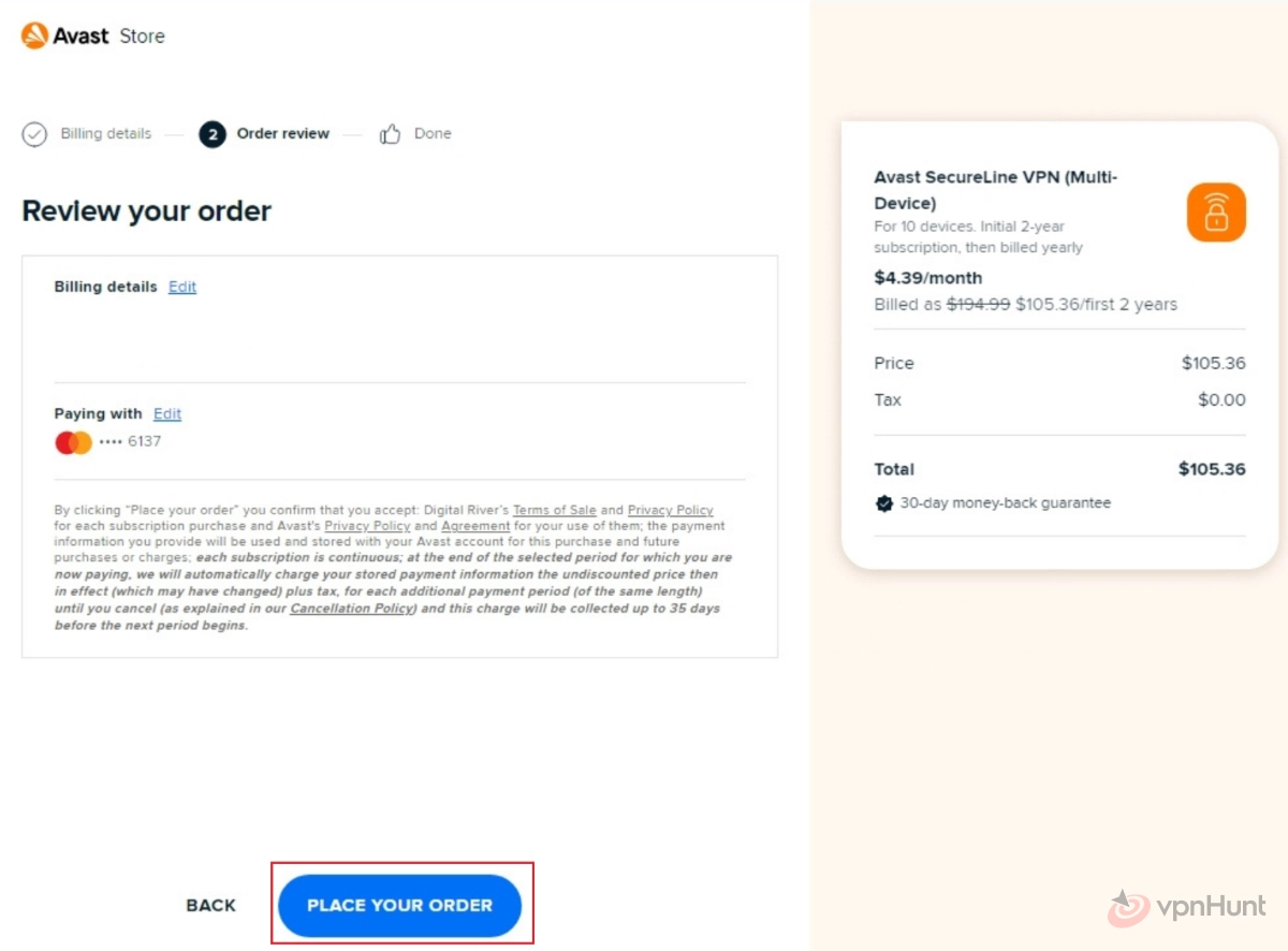 how much does avast vpn cost