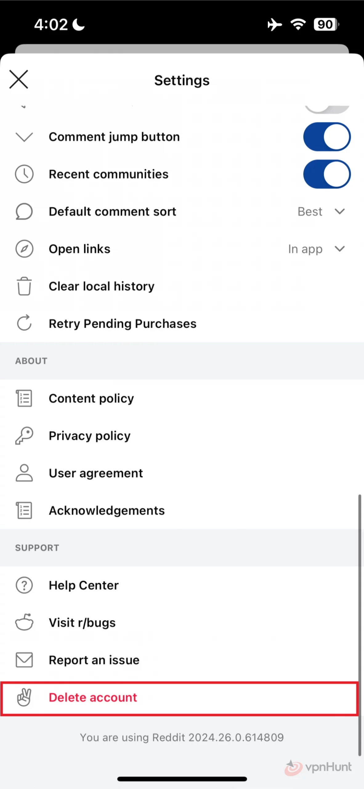 how to delete your reddit account