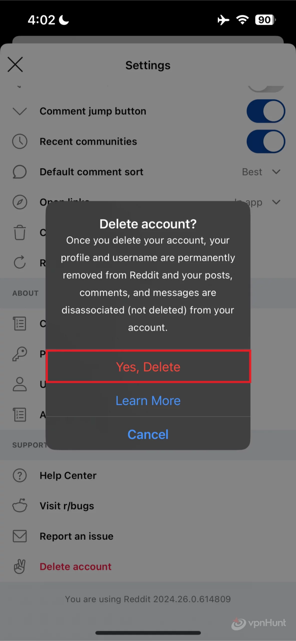 how do i delete my reddit account