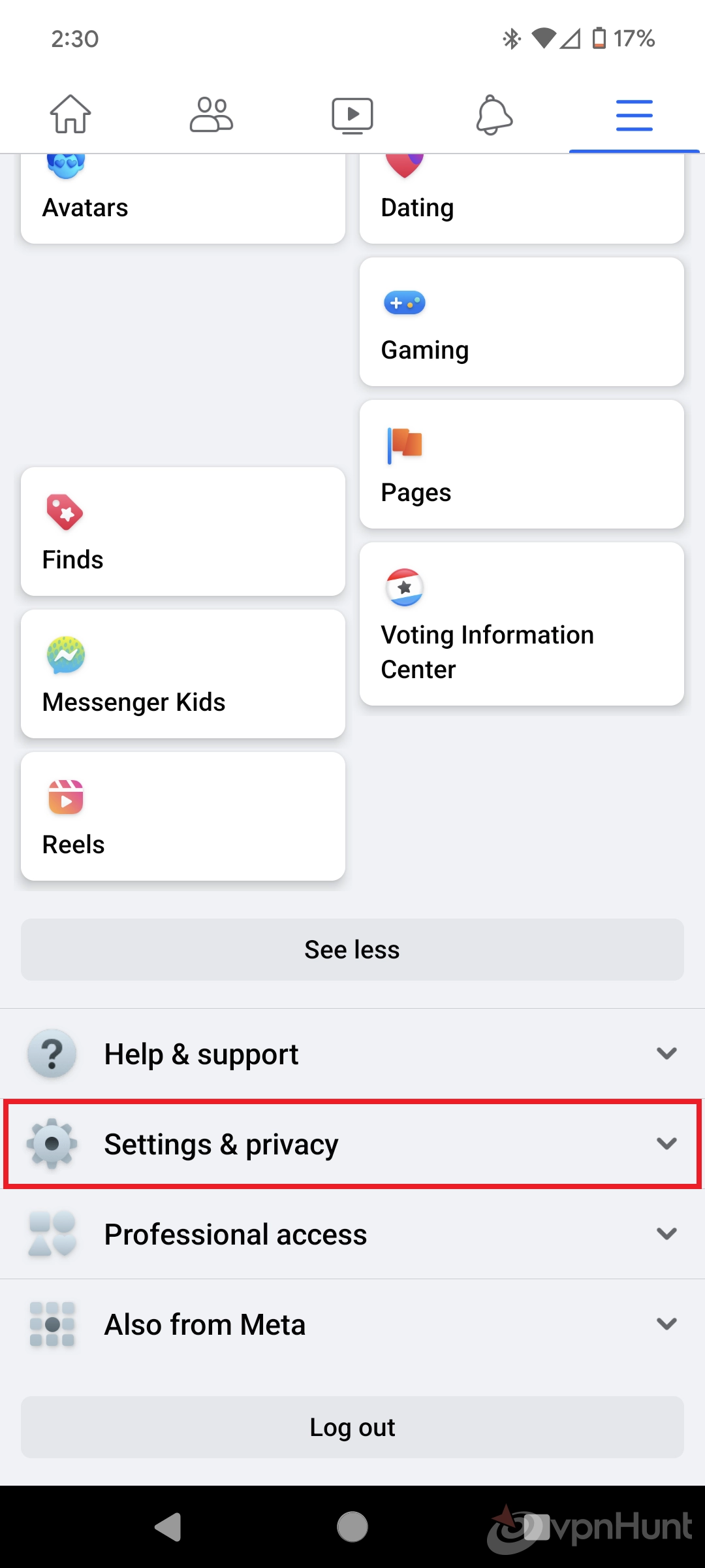 how to delete facebook account on android