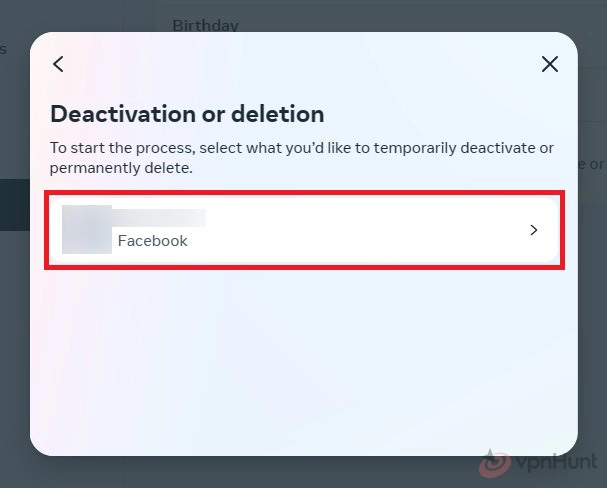 how to deactivate facebook account