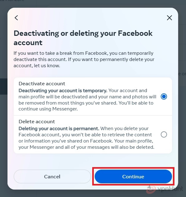 how do i delete my facebook account