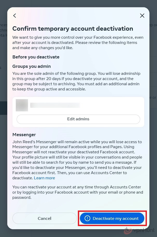 how to delete your facebook account