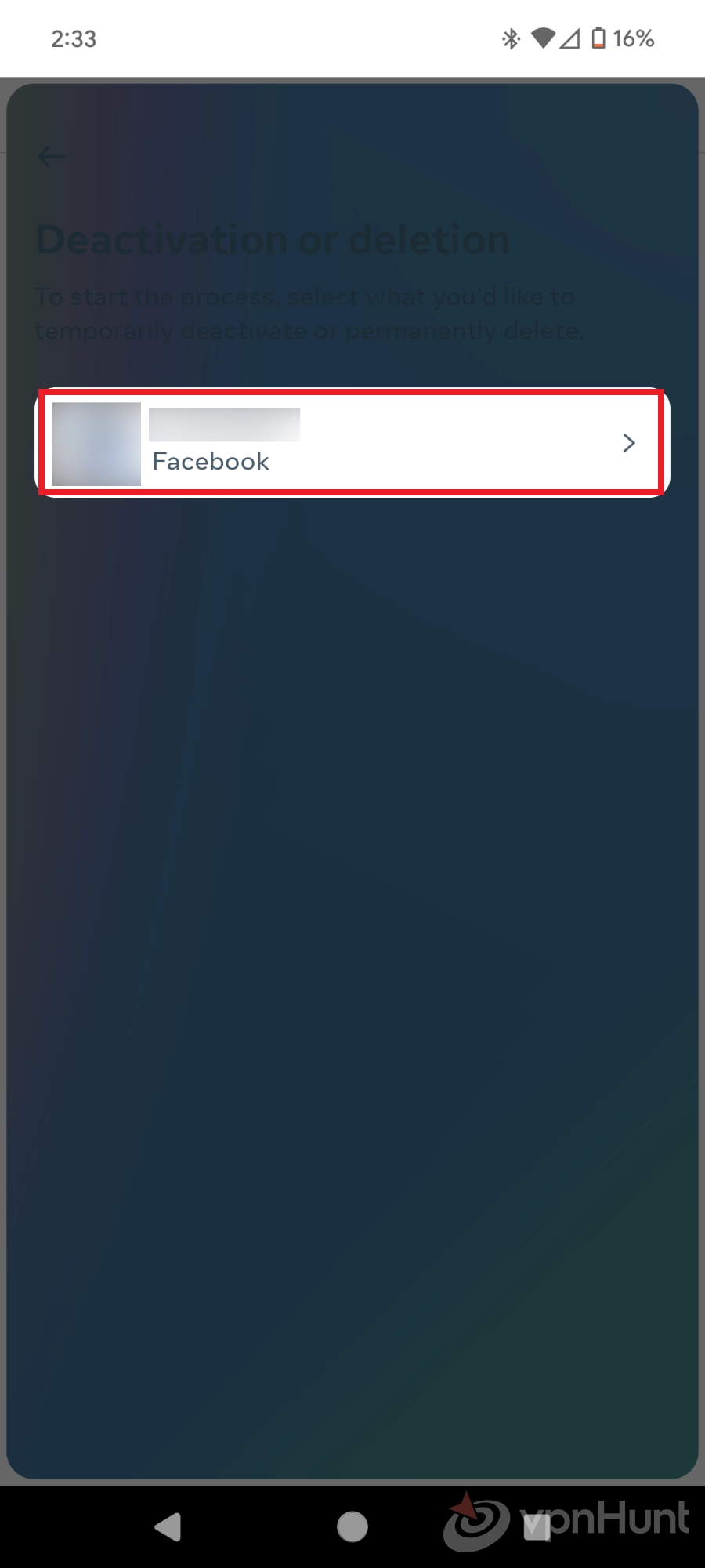 how to deactivate facebook account