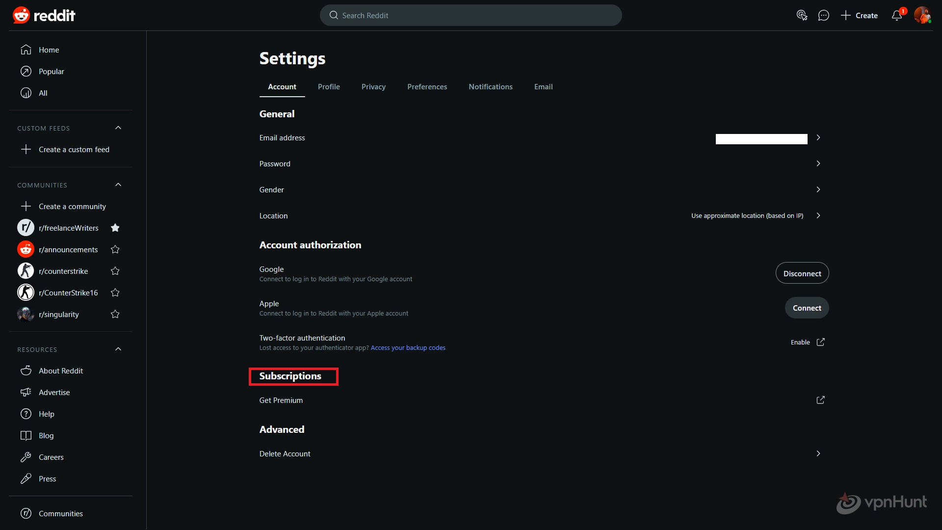 how to delete my reddit account