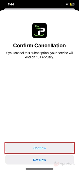 click on confirm button
