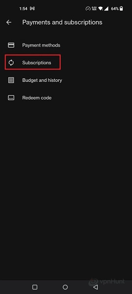 Click on Subscriptions